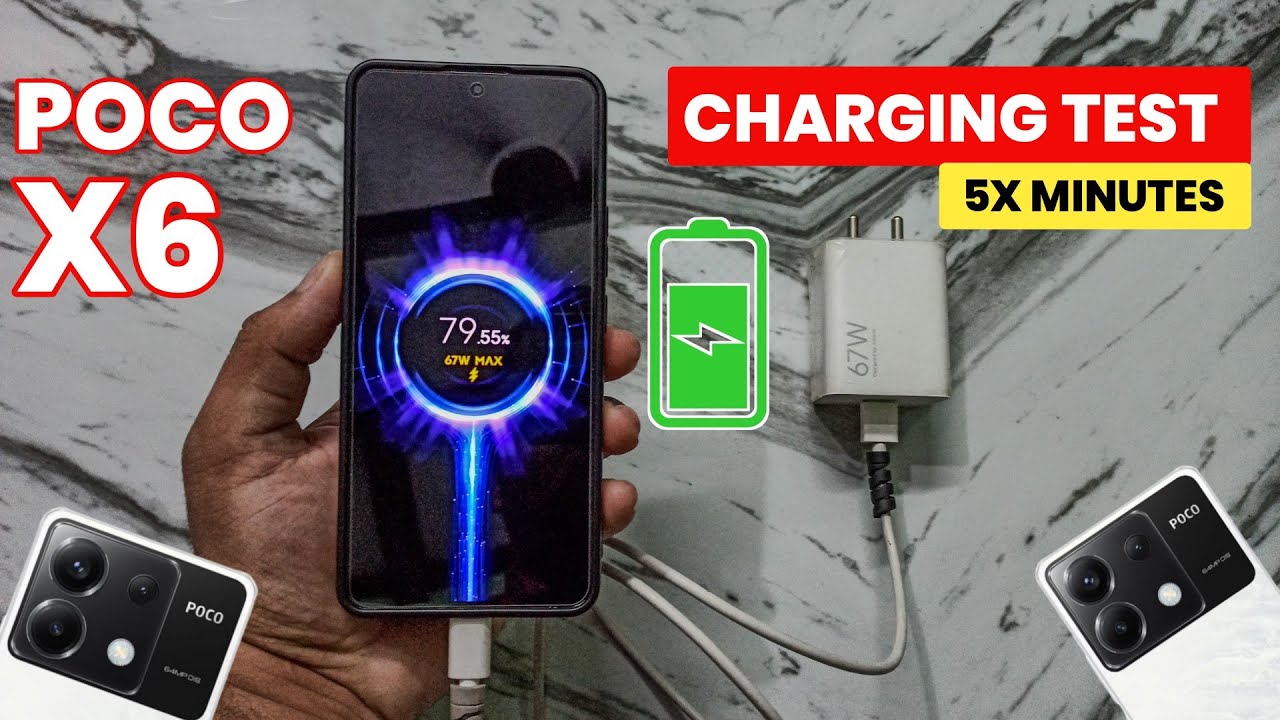 Poco X6 5G Charging Test 🔋! | 0% to 100% Charging | 5100Mah Battery & 67W Charger |