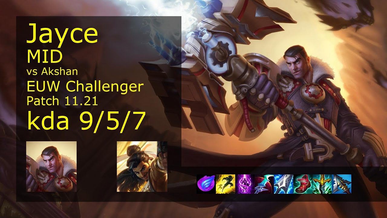 Jayce Mid vs Akshan - EUW Challenger 9/5/7 Patch 11.21 Gameplay