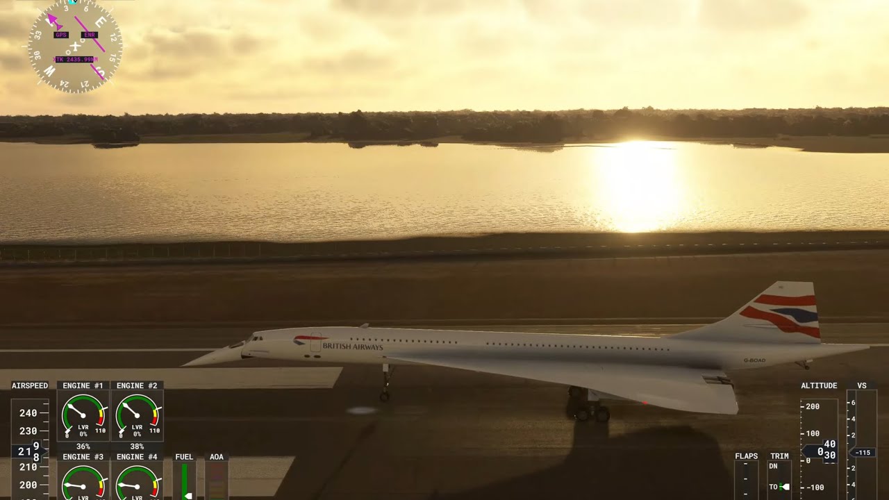 British Airways Concorde BA1 London Heathrow to New York JFK - Landing - MSFS20