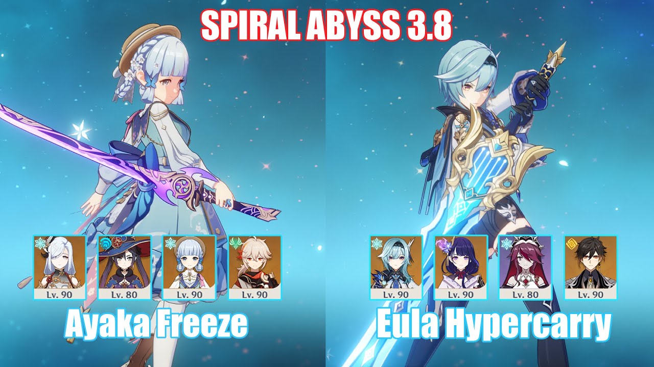 C0 Ayaka Freeze & C0 Eula Hypercarry | Spiral Abyss 3.8 | Genshin Impact