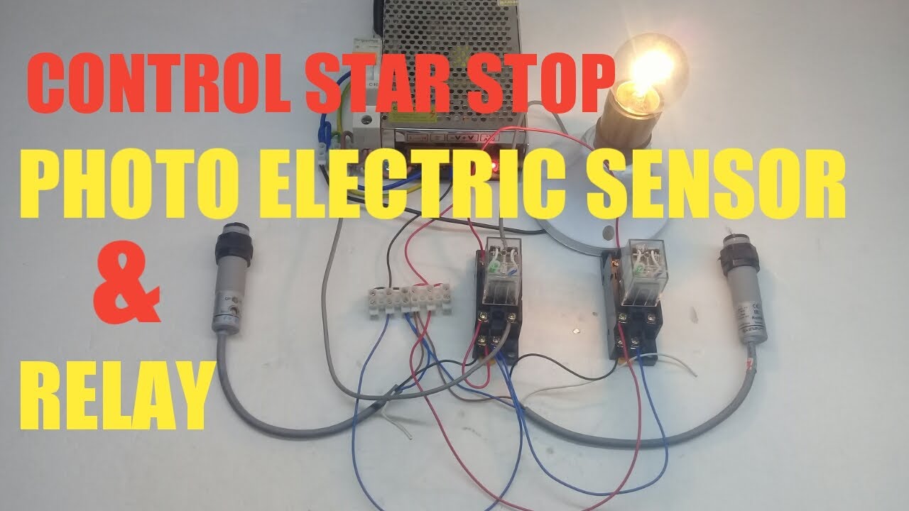 CONTROL STAR STOP MENGGUNAKAN PHOTO ELECTRIC SENSOR PNP & RELAY