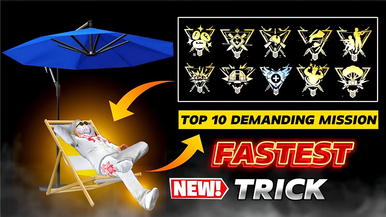 TOP 10 FREE FIRE ACHIEVEMENT MISSION YOU CAN COMPLETE ALL IN 1 MATCH || ( NEW FASTEST TRICK 😮🔥 )