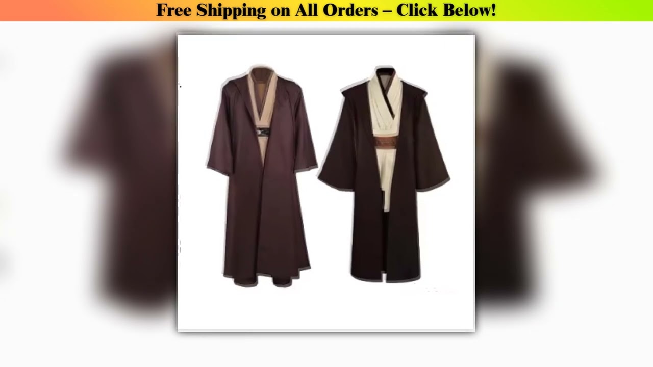 Obi Wan Kenobi Jedi Cosplay Costume Adult Unisex Coat Friar Uniform Robe Full Set Accessories