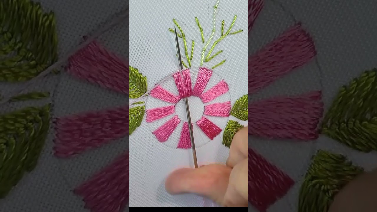 How did I create this beautiful flower design Pink FLOWER Silk EMBROIDERY