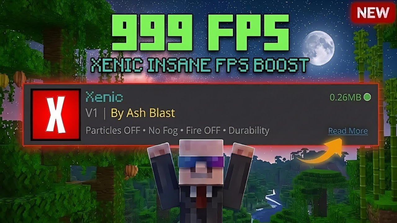 XENIC FPS BOOST FOR MCPE 1.26+ | NO LAG AND FPS BOOST 