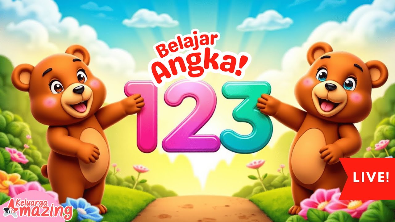 🔴 LIVE: Belajar Angka 1–10 & Nama Hewan Lucu 🐻🔢 | Edukasi Interaktif Anak PAUD & TK