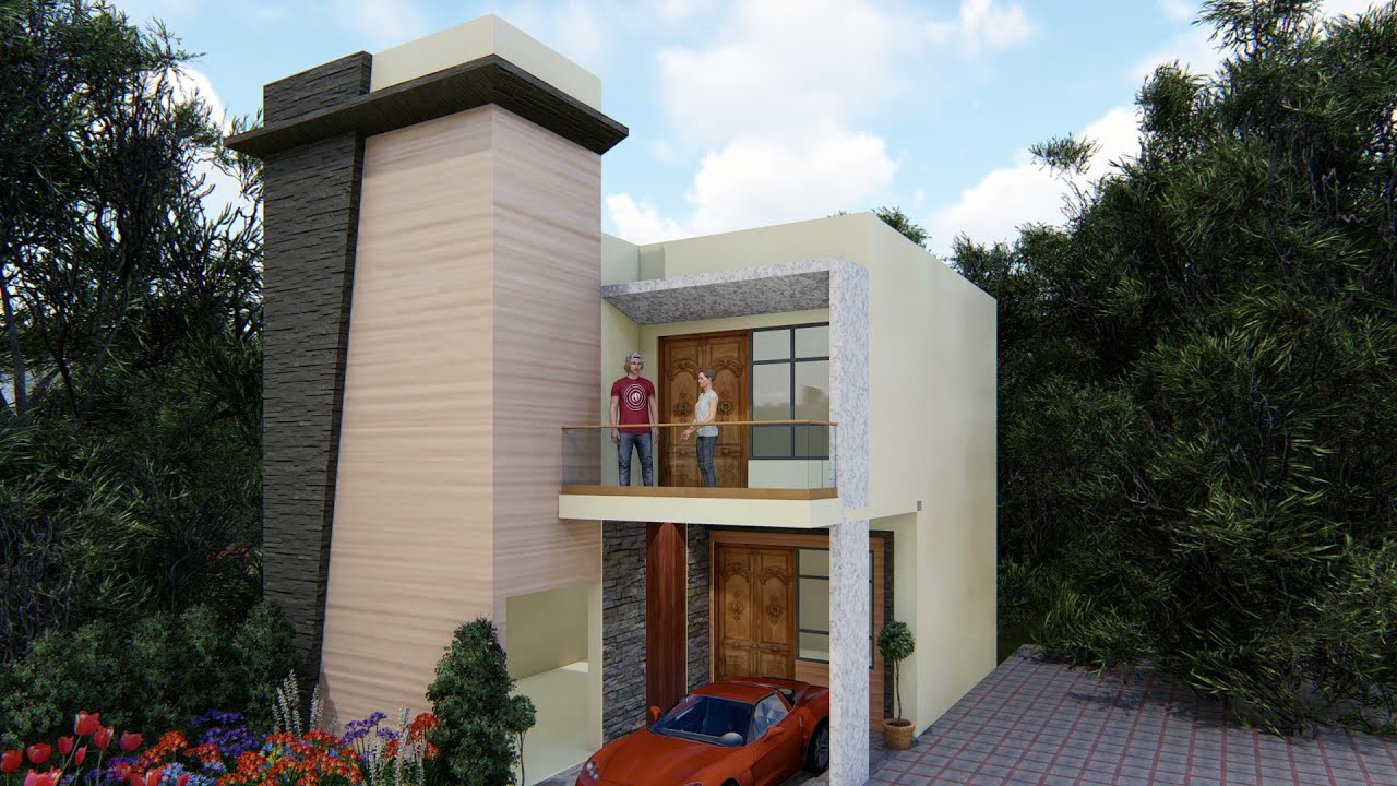 25X45 House Front 3D Elevation | 4BHK | Modern House Design Ideas | Civil Vibes