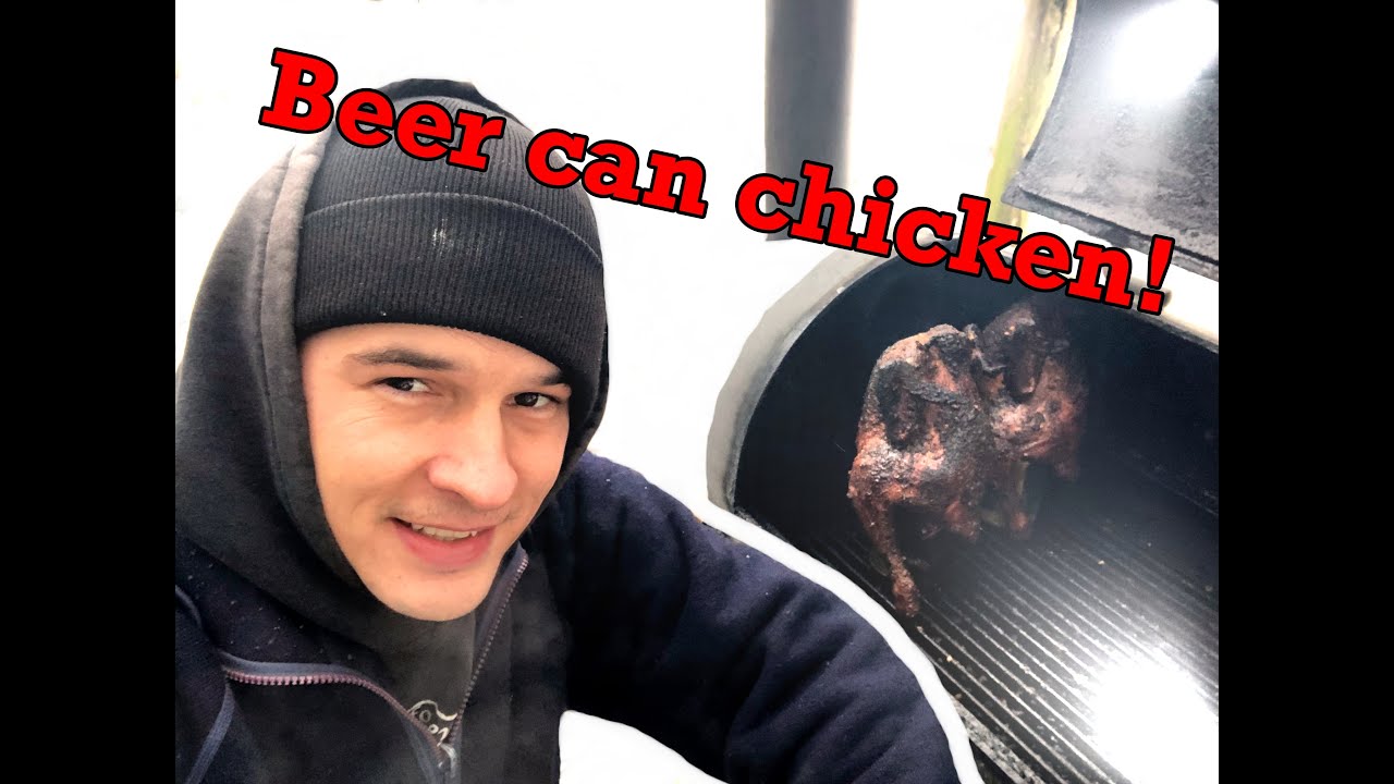 Bierdosenhähnchen auf dem Smoker - Beer can chicken on the smoker
