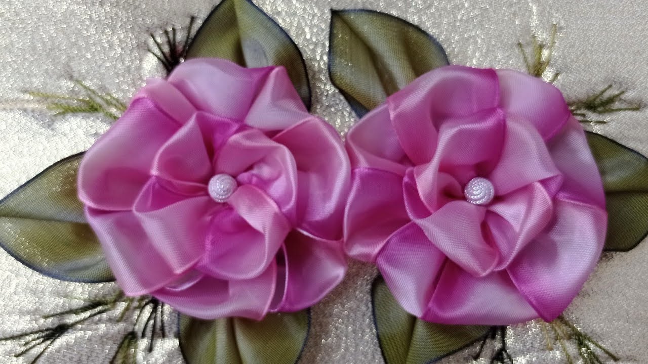# 221 ROSA DE ORGANZA MUY FÁCIL (RIBBON FLOWERS/HOW TO MAKE FLOWERS)