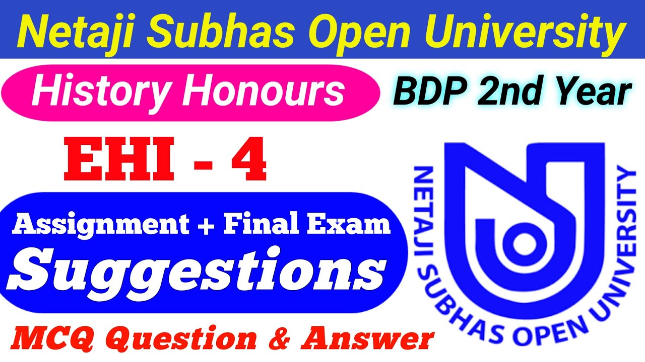BDP/EHI-4 MCQ Question Final Suggestion 2020 | ehi 4 Suggestion 2020 | EHI Forth paper | #bdphistory