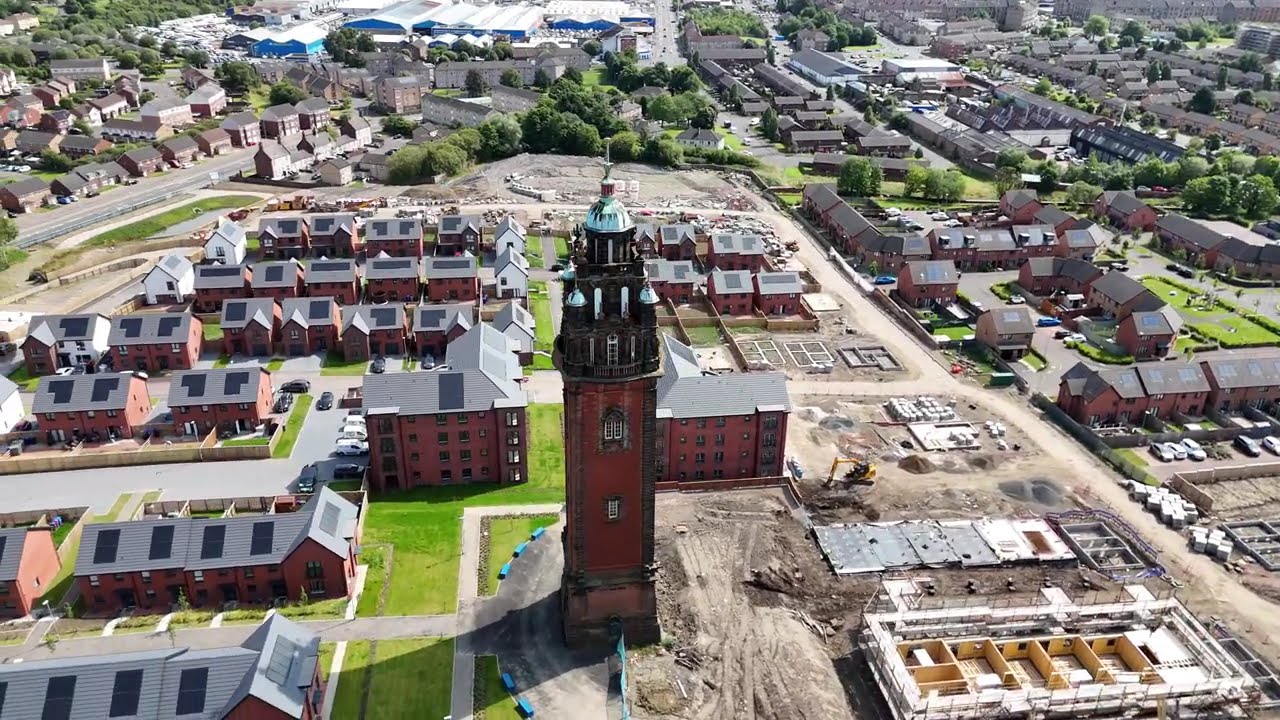 Ruchill Hospital Tower And Surrounding Area Glasgow 4k