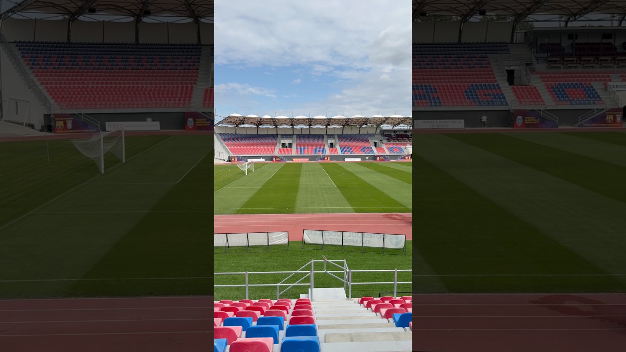 Stadionul din Targoviste - un gazon verde in zona careurilor