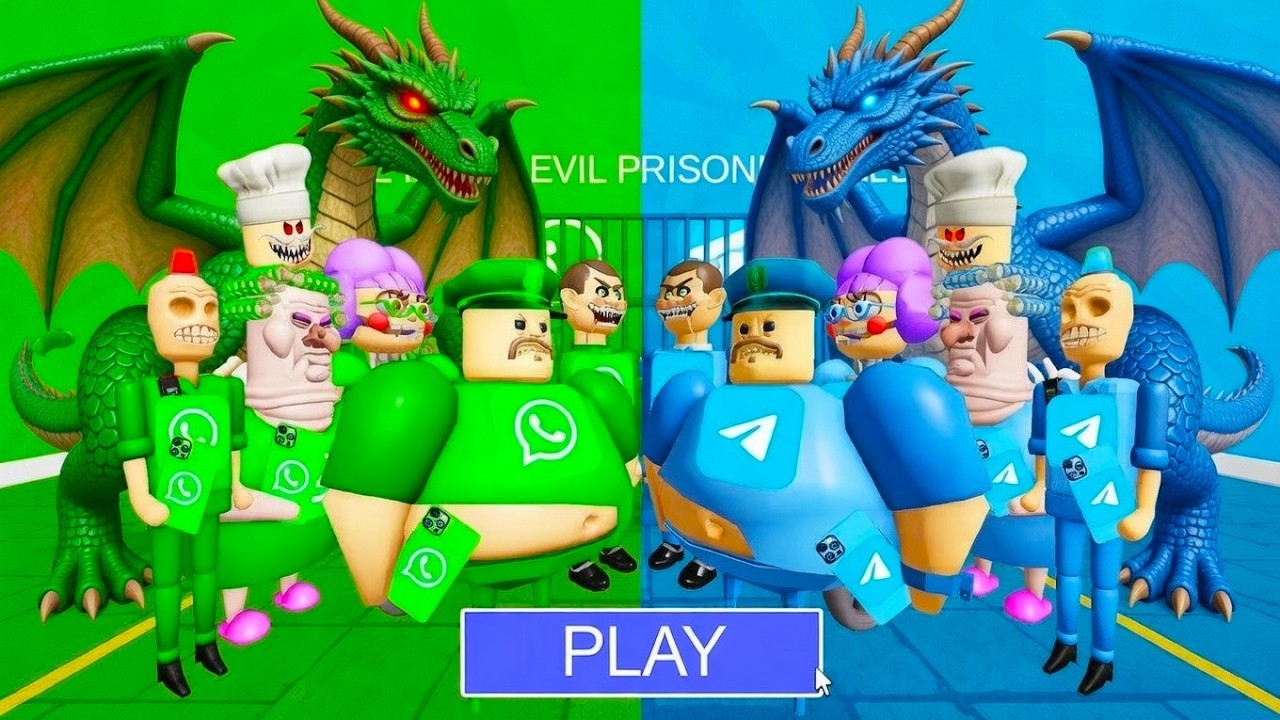 WHATSAPP Bosses Vs TELEGRAM Bosses! BARRY'S PRISON RUN! #roblox #obby