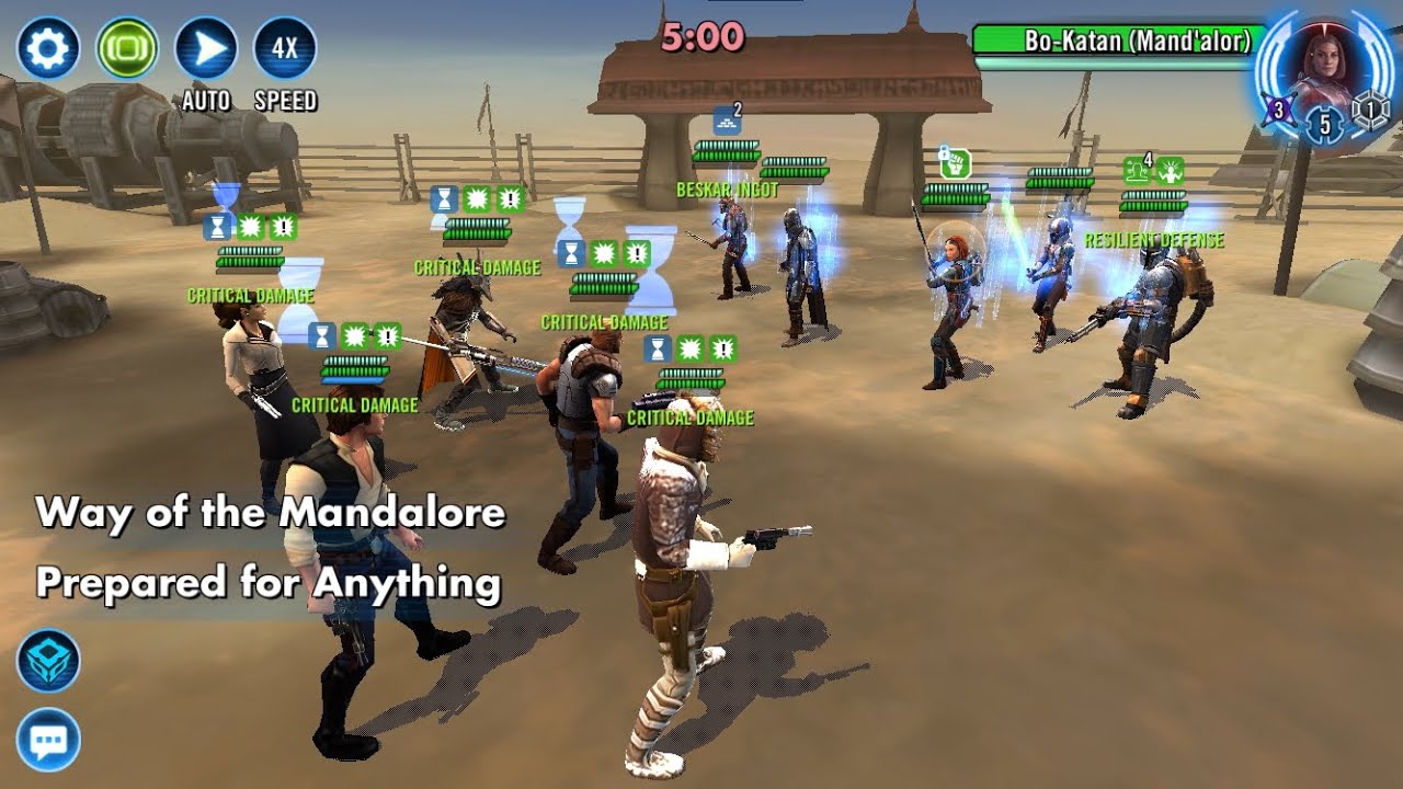 Dash Scoundrels (ROLO FDC) vs Bo-Katan (Mand’alor) (BKM Leader Omicron) |5v5 Grand Arena SWGOH|