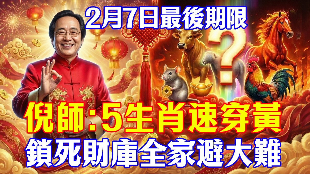 倪海廈警告：身上這處千萬別空著！2月7日5生肖不穿黃，錢財必定「只出不進」，大難臨頭神仙也難救！#倪海廈#黃帝內經#養生#國學#易經#臘月#開運#招財#補財庫#中醫#風水