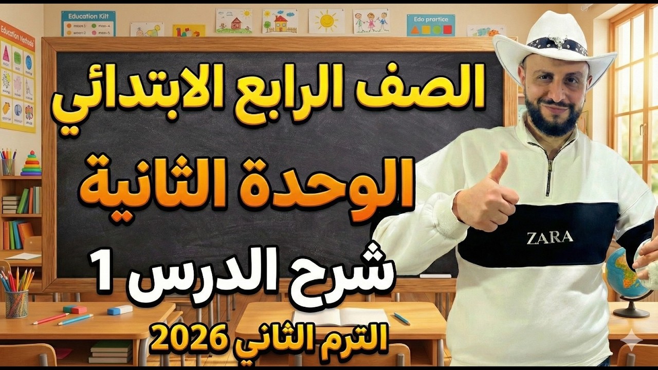 شرح منهج انجليزي الصف الرابع الإبتدائي | الوحدة الثانية الدرس 1 – الترم الثاني 2026 online