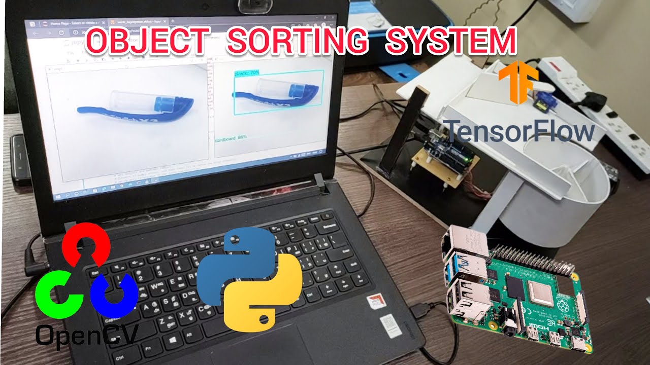 Automated waste Segregation Bin Garbage Sorting System for Recycling using Tensor Flow and Arduino.