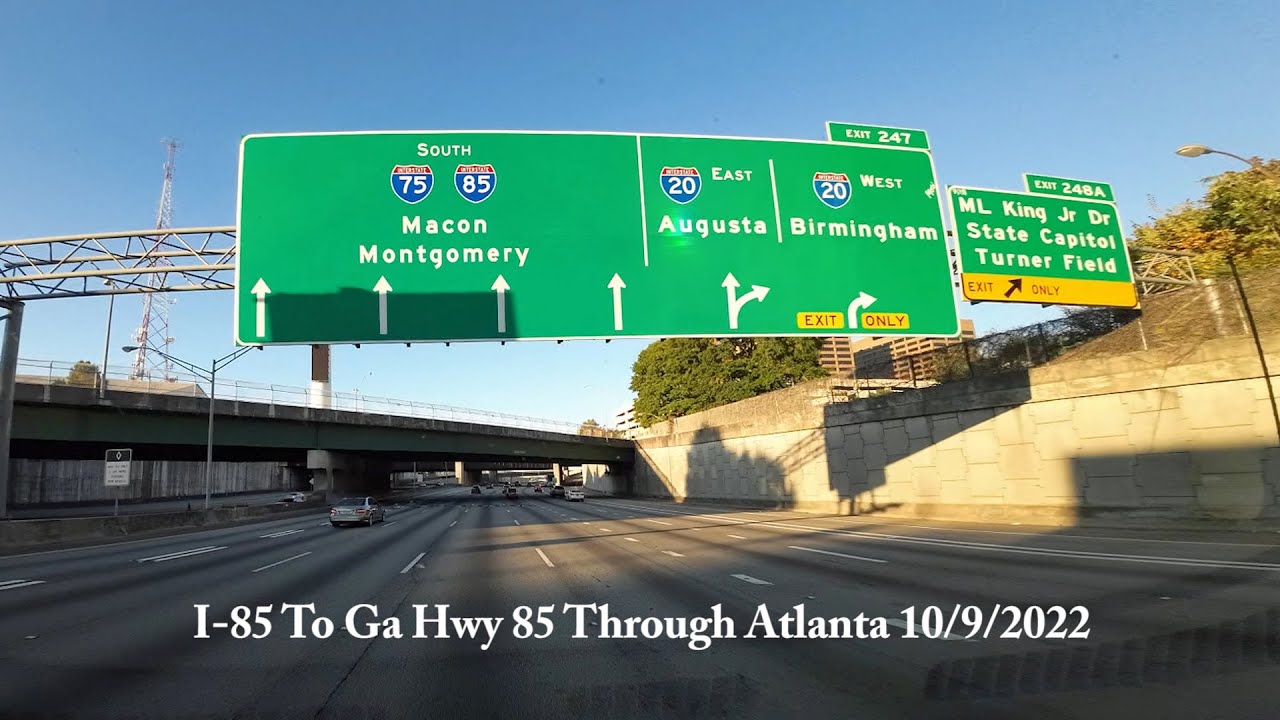 I-85 South Through Atlanta To Ga Hwy 85 Sun Oct 9th 2022 #I85South #atlanta #travel #drivingtour
