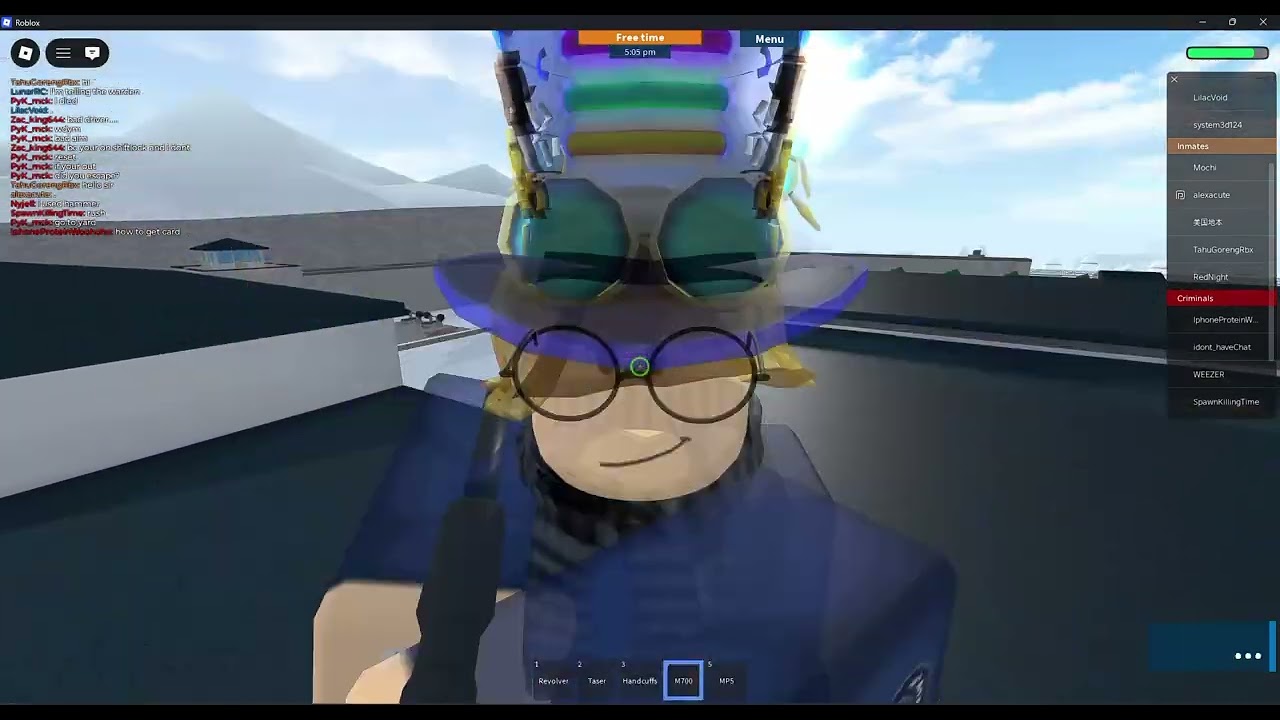 Killing criminals with a m40/700 - Roblox Prison life