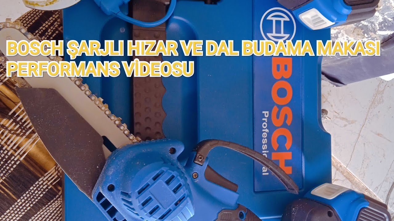 Bosch marka şarjlı hızar ve dal budama makası performans videosu