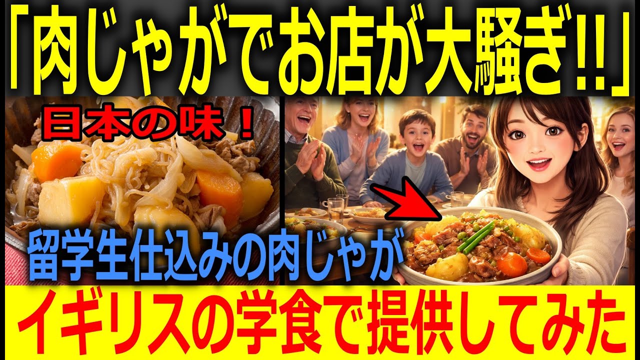【海外の反応】日本の肉じゃがで店が大騒ぎ！！イギリス留学中の日本人女性が振る舞った家庭料理にホストファミリー驚愕…まさかの食堂経営へ