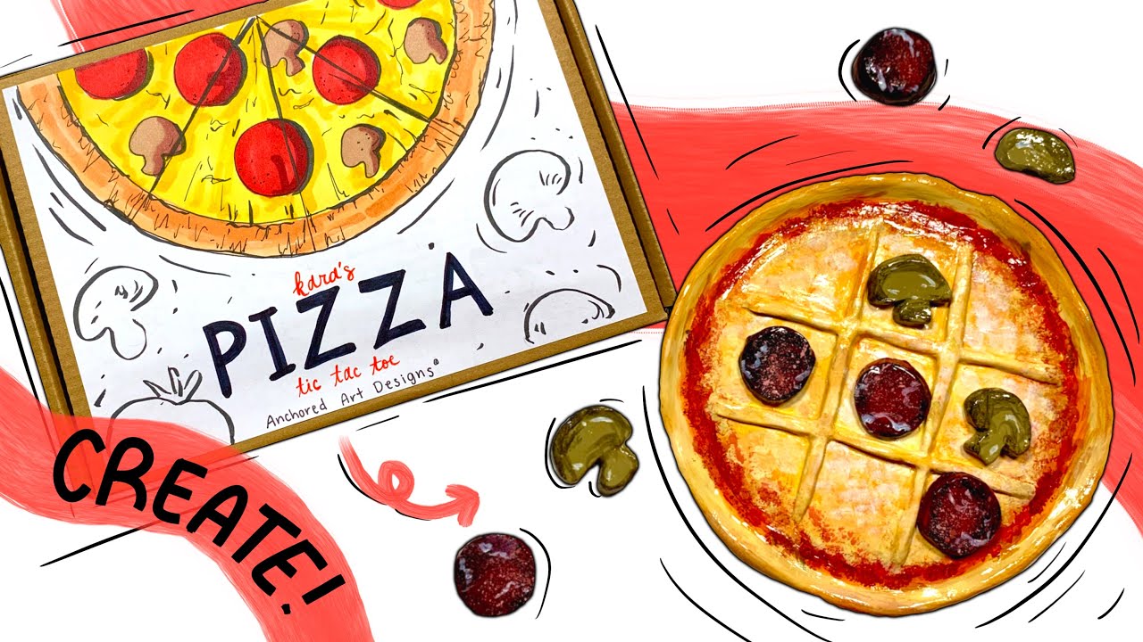 Создаём пиццу в стиле «Крестики-нолики» 🍕 своими руками из самозастывающей глины