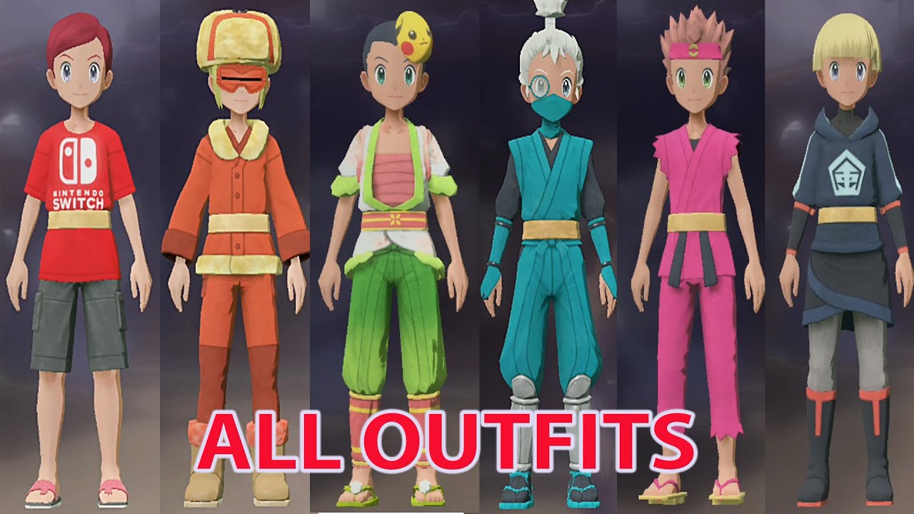Pokémon  Legned :Arceus-All MALE Outfits & Costumes Unlocked Showcase