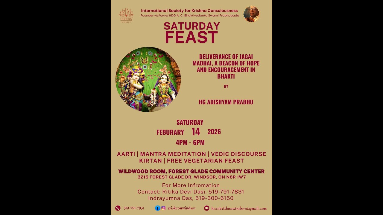 Saturday Feast | Deliverance of Jagai & Madhai | HG Adishyam Dasa