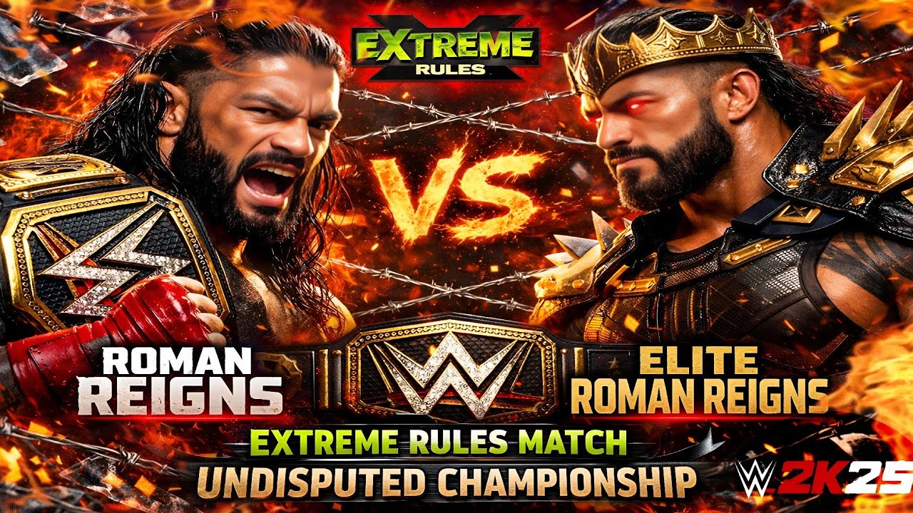 Roman Reigns Vs Elite Roman Reigns Extreme Rules Match ☠️😱 For WWE Undisputed Championship WWE 2k25 