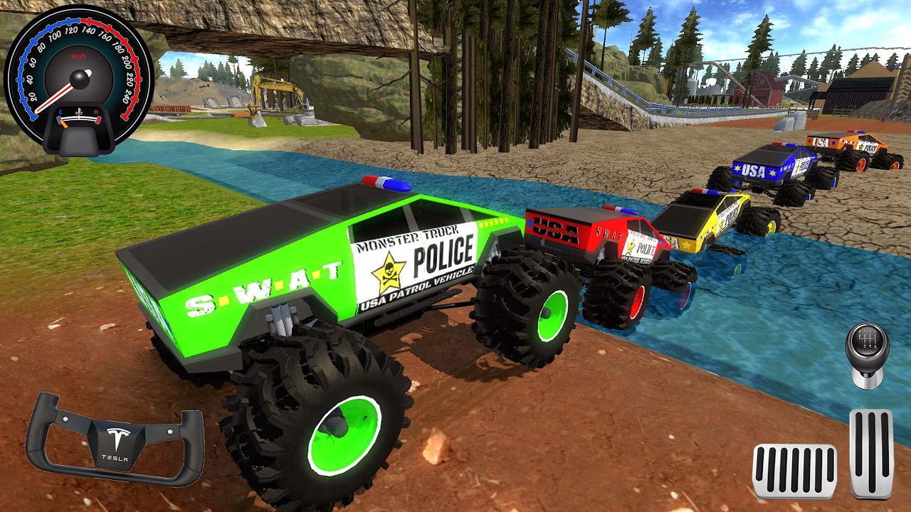 Juegos De Carros - Police Monster Trucks Impossible Driver #2 - Car Extreme Racing Android Gameplay
