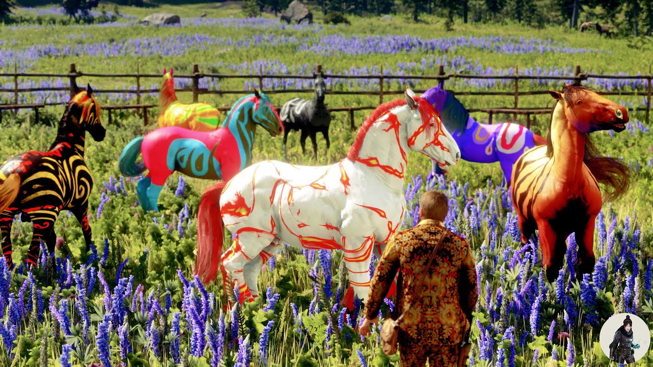 Legendary Tamer  Arthur Morgan Finds a Ranch Full of Weird and Colorful Horses at Little Creek River