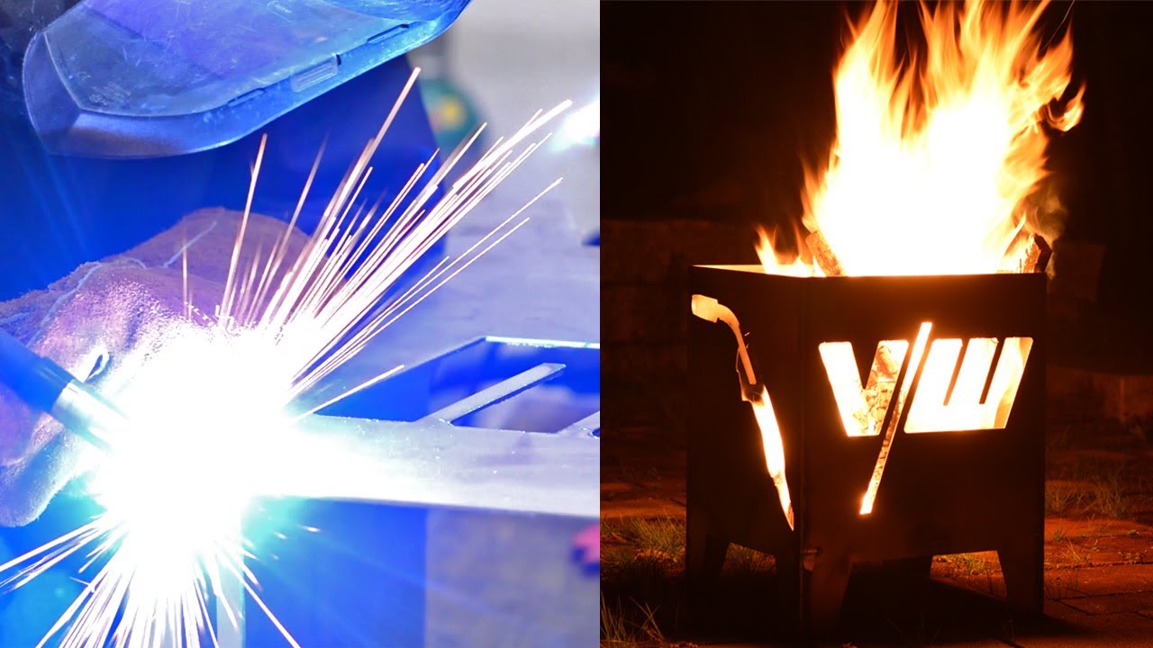 Fire basket, construction of a logo fire basket with plasma cutter and welding machine