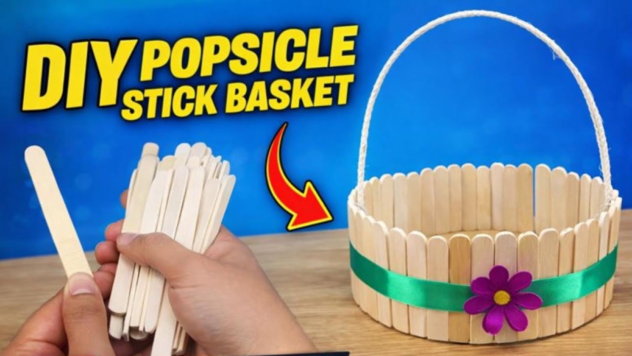 DIY Mini Basket Using Popsicle Sticks | Handmade Craft