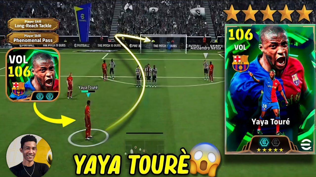 YAYA TOURÉ Melhor VOLANTE com GOLAÇO de FALTA no eFootball 2026 Mobile