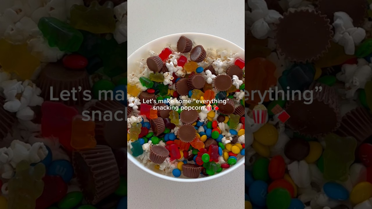 *SATISFYING* EVERYTHING POPCORN! #asmr #satisfying #candy #popcorn #movienight #amazonstorefront