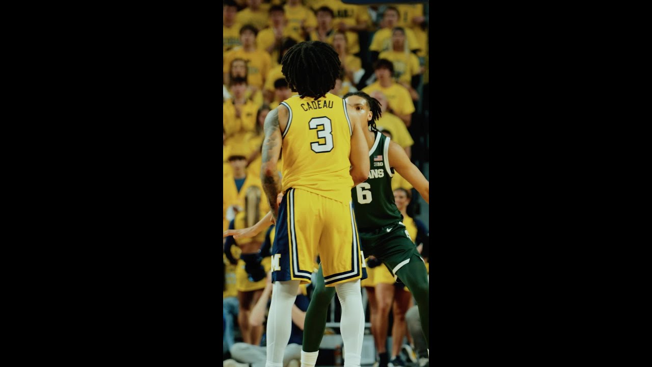 Yaxel Lendeborg three pointers vs Michigan State | Michigan Men's Basketball