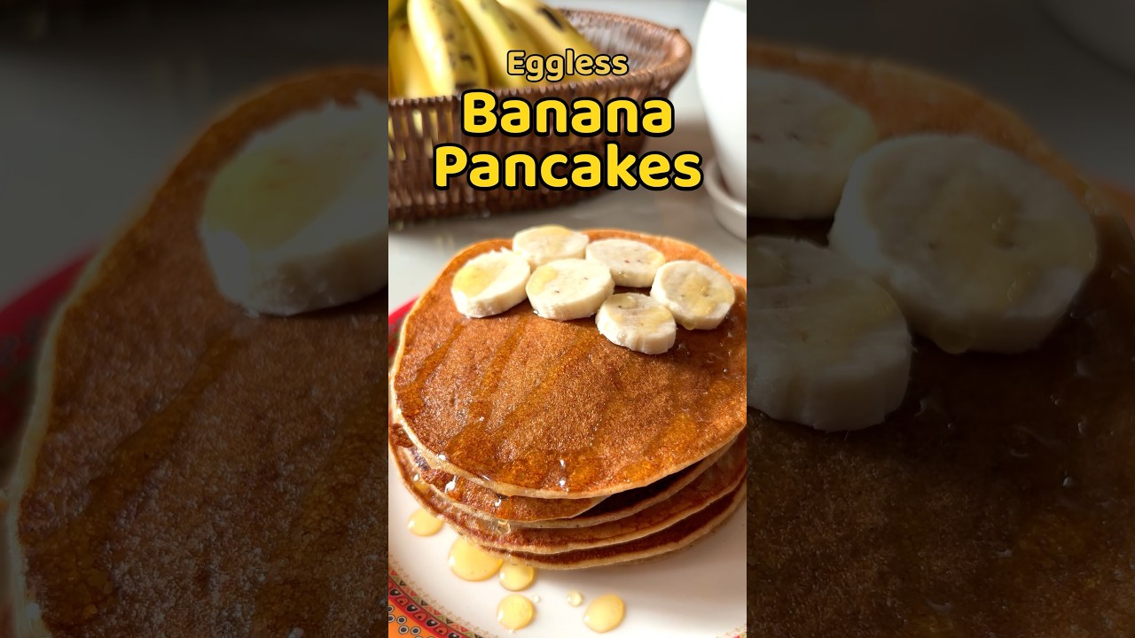 Banana Pancake Eggless🍌| Pancake Recipe🥞 #shorts #viral #trending #pancake #shortvideo