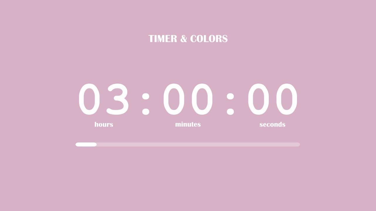 🐰 Study Timer 3 Hour | Pastel Pink Aesthetic Aura 🌸| Countdown No Music