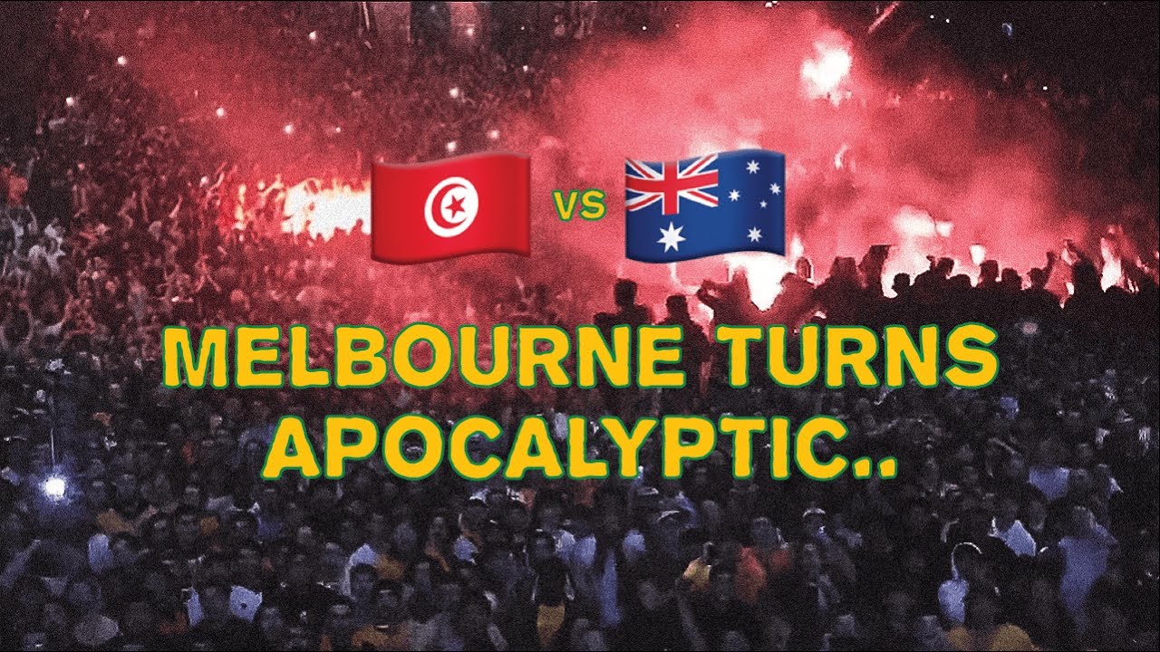 Tunisia vs Australia Limbs (WITH SOUND), Fed Square Melbourne, World Cup 2022