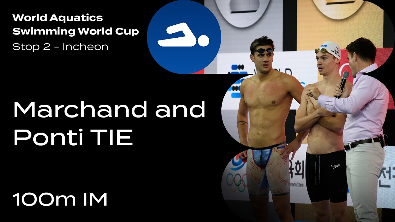 🇫🇷Leon Marchand & 🇨🇭Noe Ponti Share 100m IM Victory | World Cup 2024