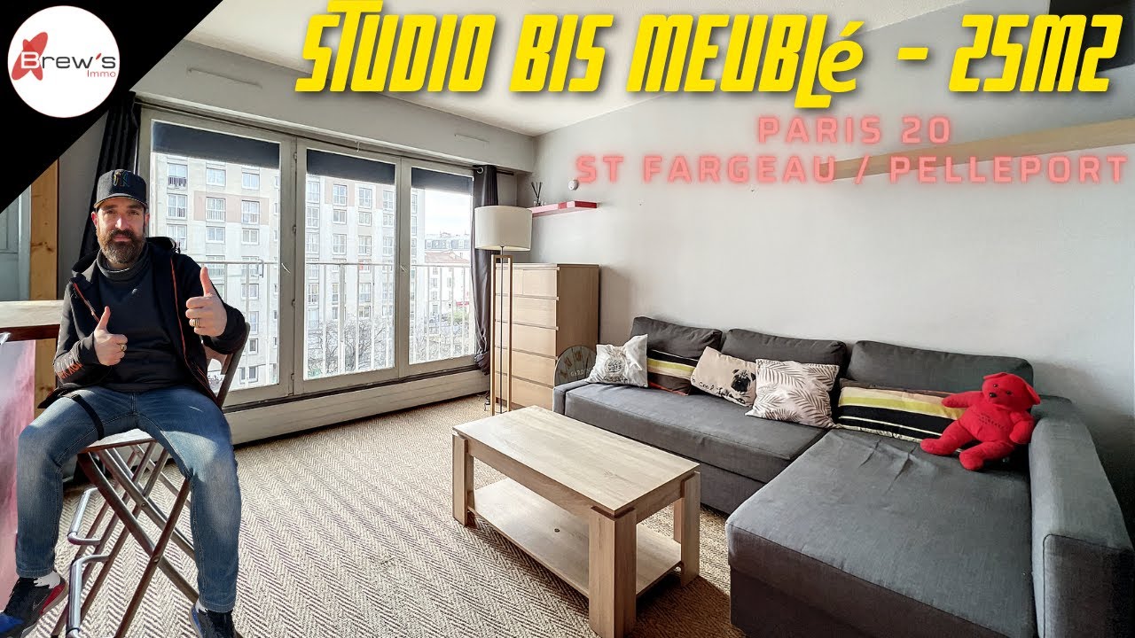 A Louer studio (comme un F2) meublé Paris 20 rue du Borrego - Pelleport