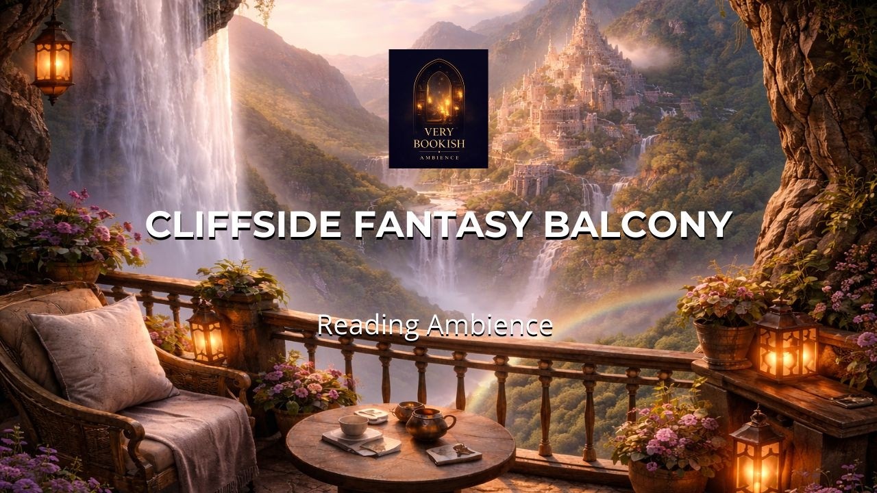 Cliffside Fantasy Balcony Reading Ambience | Fantasy Hideaway Atmosphere | 2 hr Ambient Scene