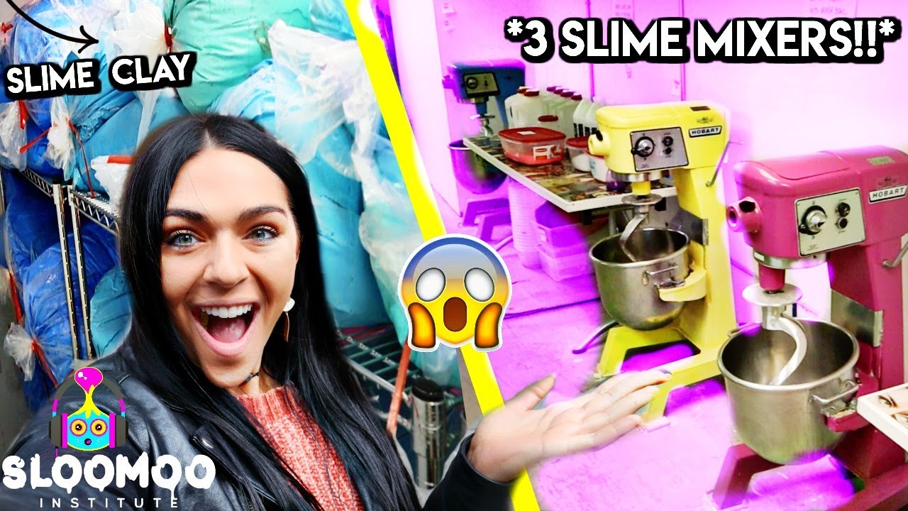 GIANT SLIME FACTORY TOUR at SLOOMOO institute! *1,000+ slime glue gallons*