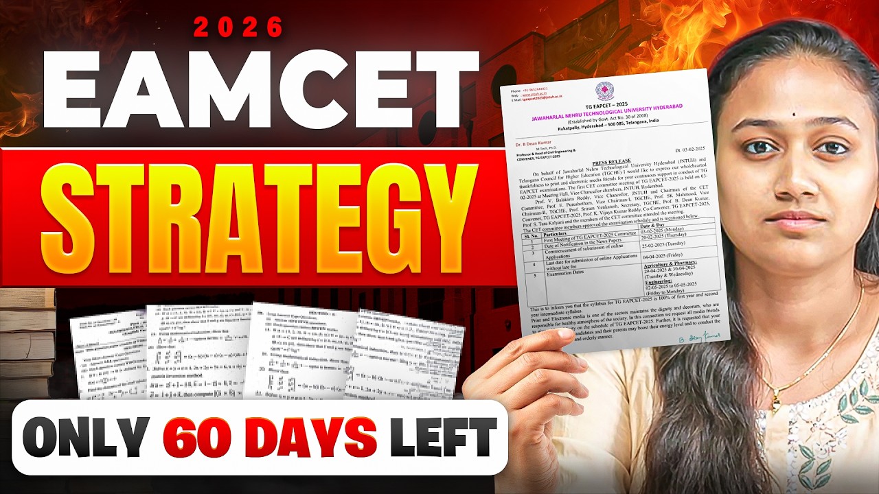 EAMCET 60 Days Preparation Strategy 2026 | How to Score 80+ Marks | AP & TS EAMCET Study Plan