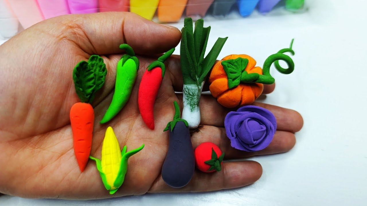We make vegetables from plasticine