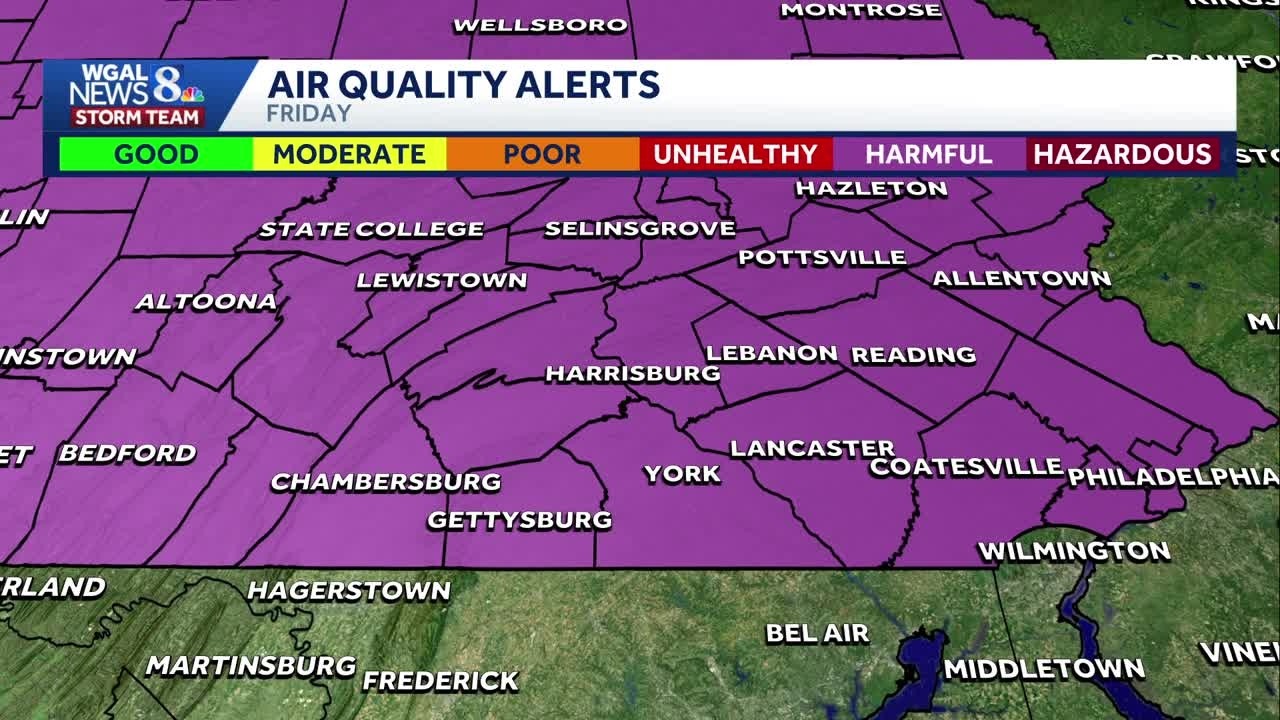 ALERT: Code Purple air quality alert for Pennsylvania as Canadian wildfire smoke settles across r...