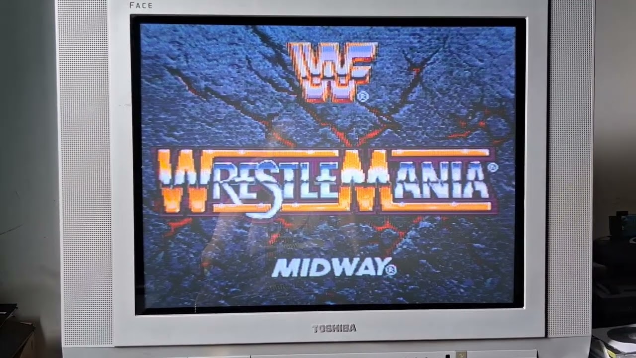 TV TOSHIBA FACE 29 POLEGADAS RODANDO WRESTLEMANIA THE ARCADE GAME SEGA 32X 