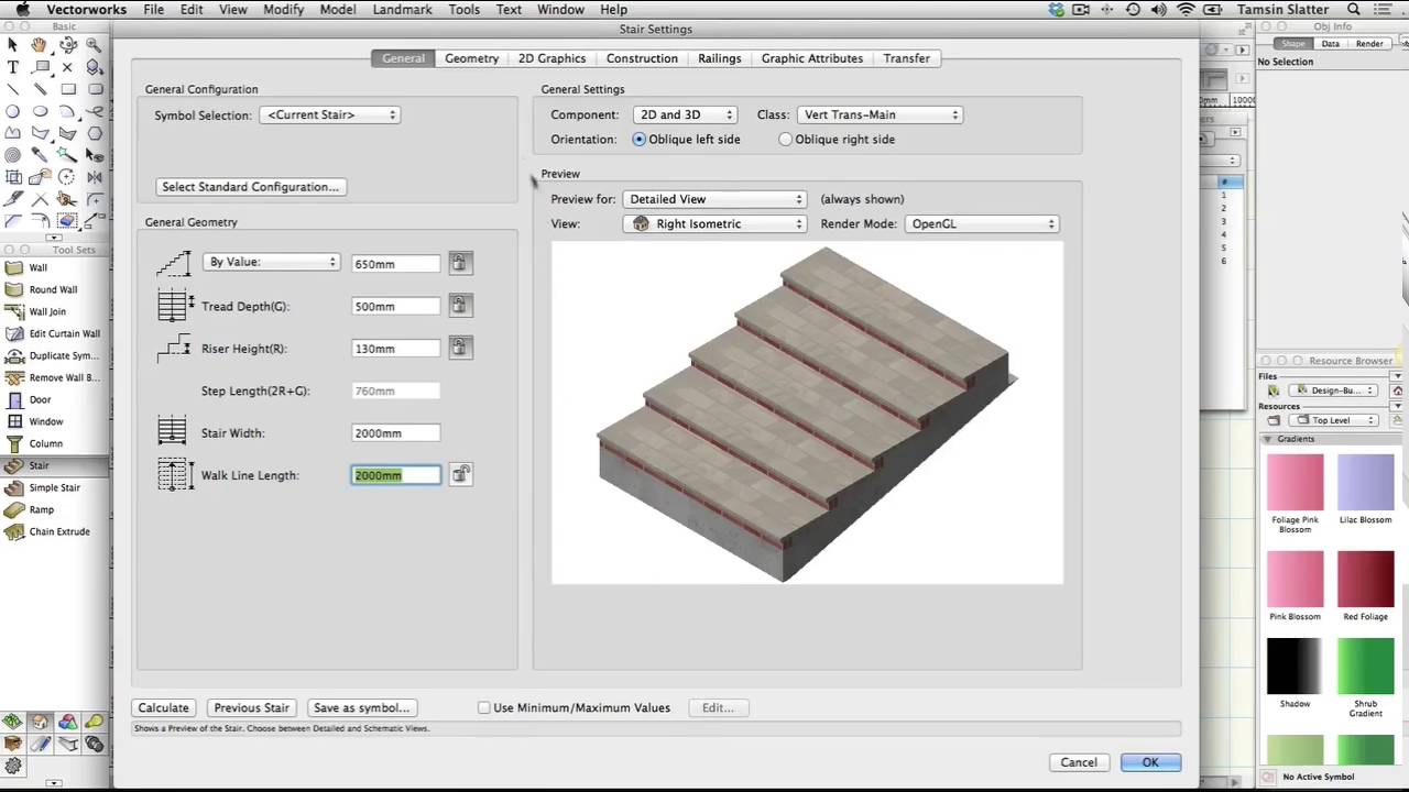Vectorworks 2017 - Site Design - Create Steps