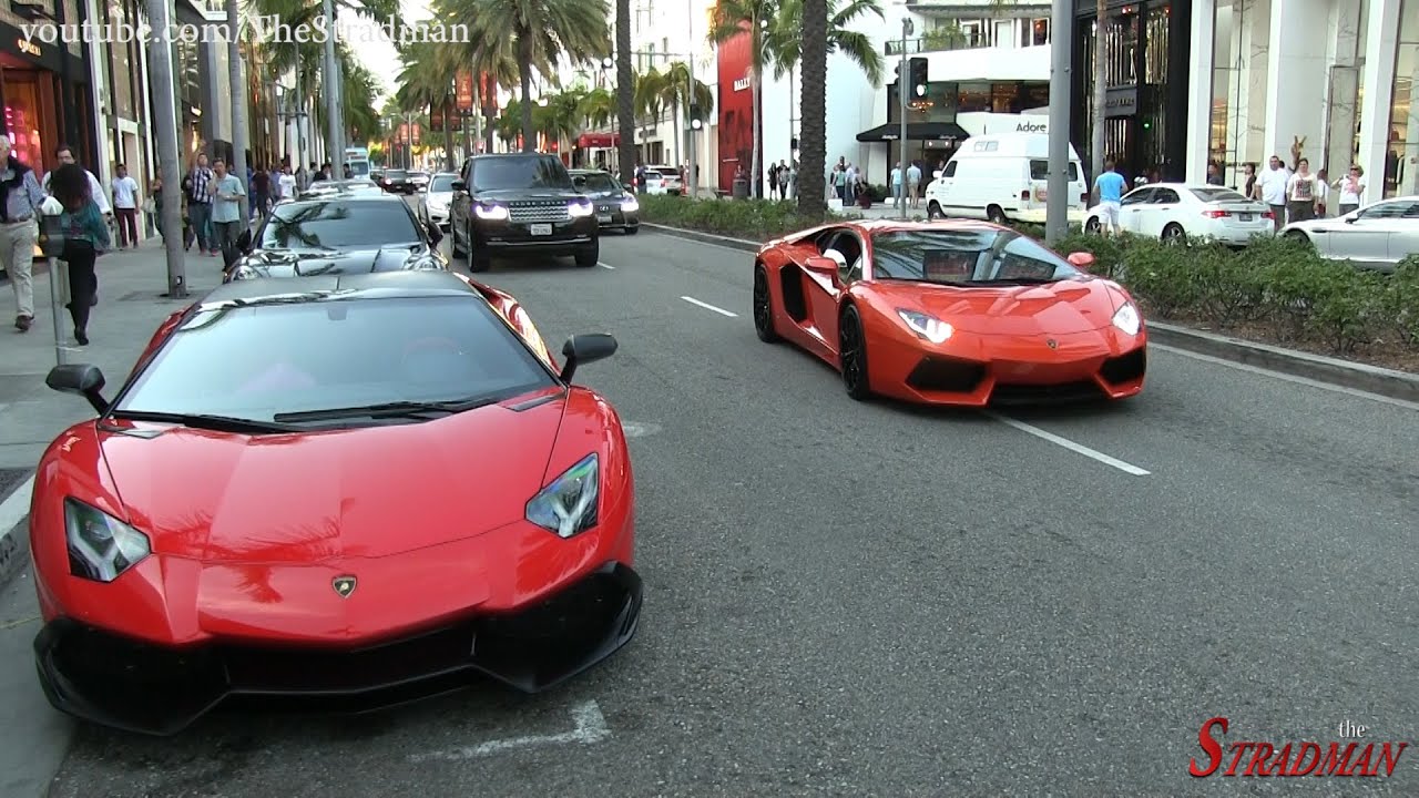 Rosso Mars Lamborghini Aventador 50th Anniversario spotted in Beverly Hills!