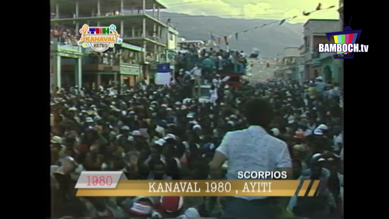 Performance du groupe Scorpio Universel au carnaval  1980. Rue du centre , Haiti